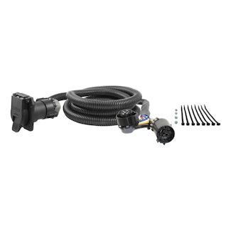 CURT 57008 7' Custom Wiring Extension Harness (Adds 7-Way RV Blade to Truck Bed, Packaged)