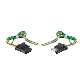 CURT 58304 4-Way Flat Connector Plug & Socket with 12 Wires Each (Packaged)