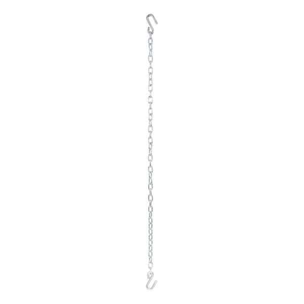 CURT 80010 48 Safety Chain with 2 S-Hooks (2,000 lbs, Clear Zinc)