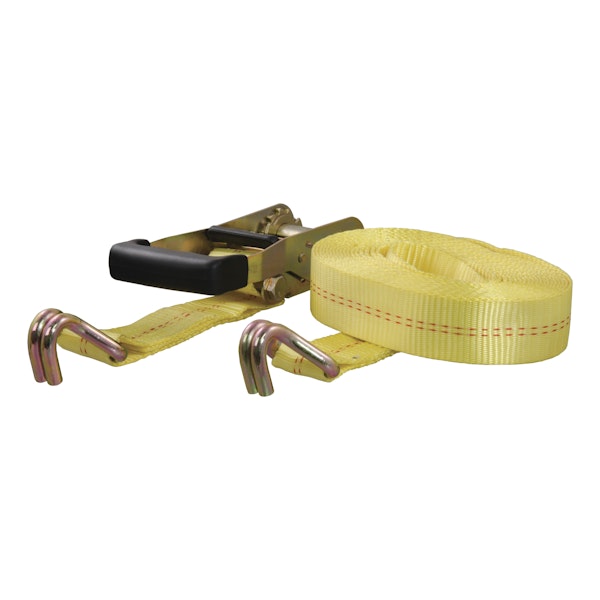CURT 83047 27' Yellow Cargo Strap with J-Hooks (3,333 lbs.)