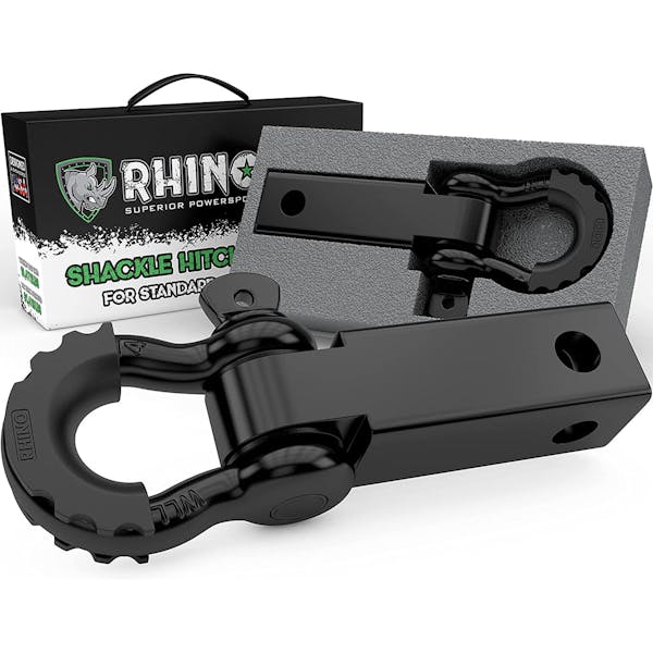 Rhino USA RSHCK-HTCH Rhino USA Shackle Hitch Receiver W/ D-Ring (Black)
