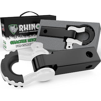Rhino USA RG-HTHITCH2-WHT Rhino USA Shackle Hitch Receiver W/ D-Ring (White)