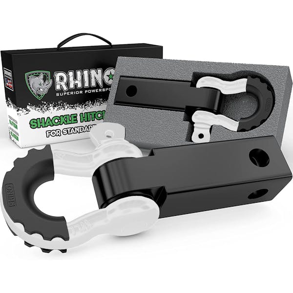Rhino USA RG-HTHITCH2-WHT Rhino USA Shackle Hitch Receiver W/ D-Ring (White)
