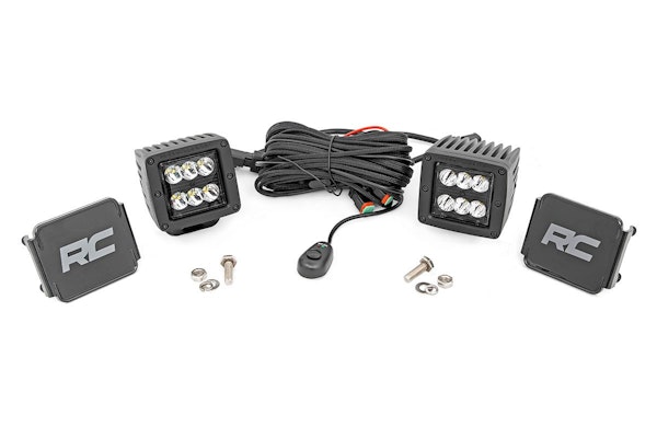 Rough Country 70903BL 2-inch Black Series CREE LED Square Lights (Pair)