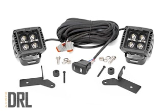 Rough Country 70052DRLA Jeep 2-inch LED Lower Windshield Kit (18-20 Wrangler JL, 2020 Gladiator JT)
