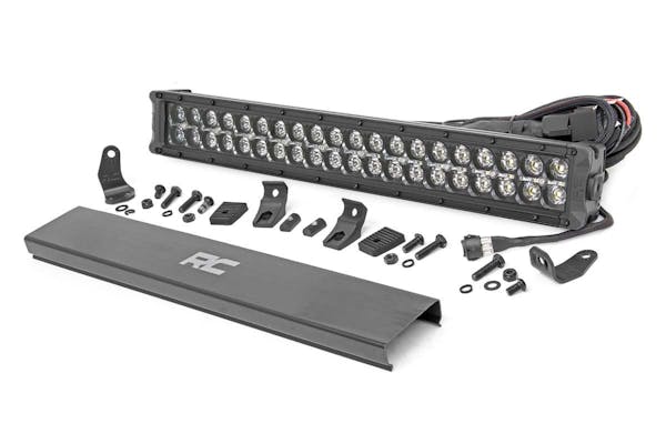 Rough Country 70920BDA 20-inch Cree LED Light Bar - (Dual Row | Black Series w/ Amber DRL)