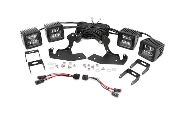 Rough Country 70628 Dual 2-inch Black Series CREE LED Fog Lights & Mounts Kit (Chevrolet HD Pickups)