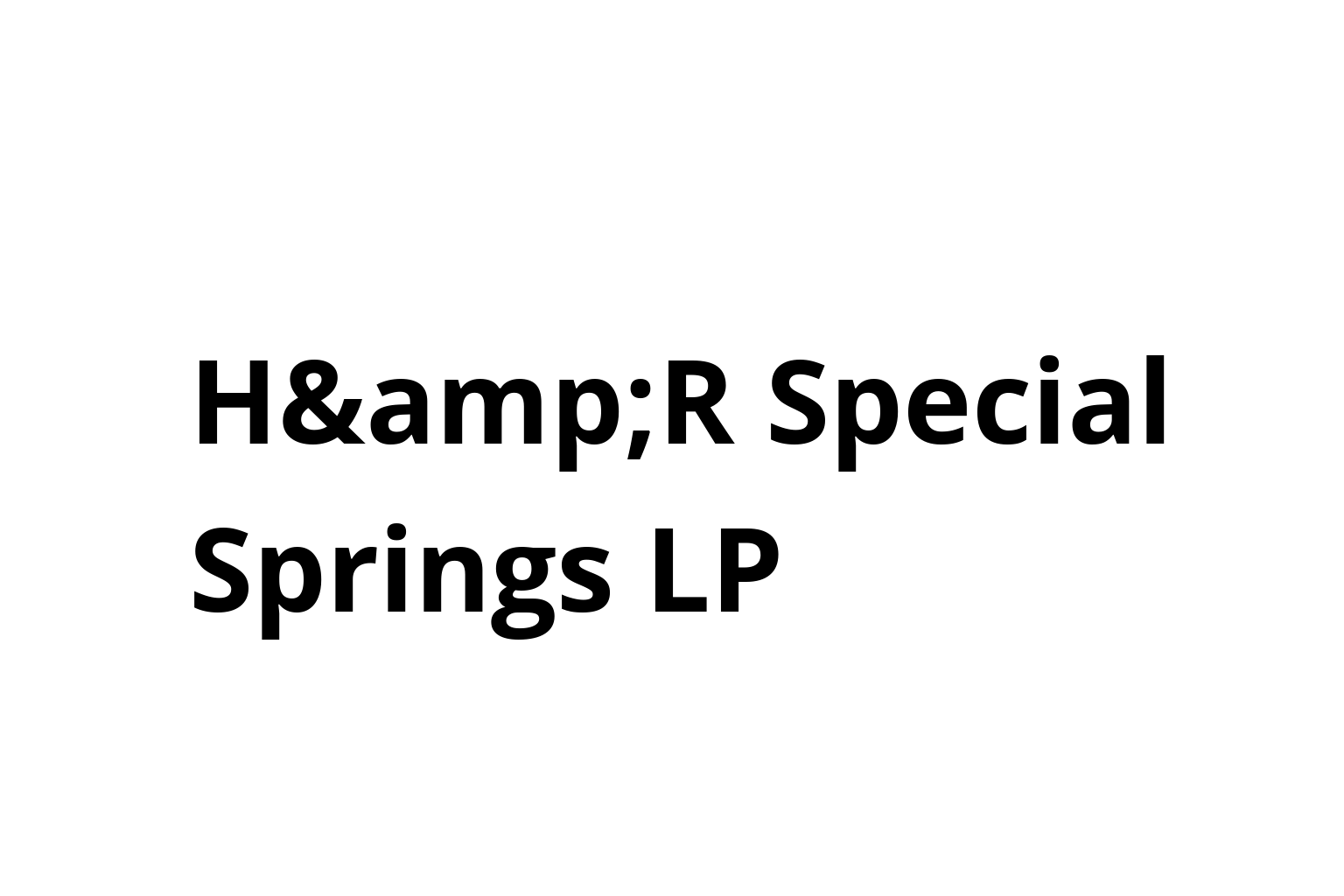 H&R Special Springs LP