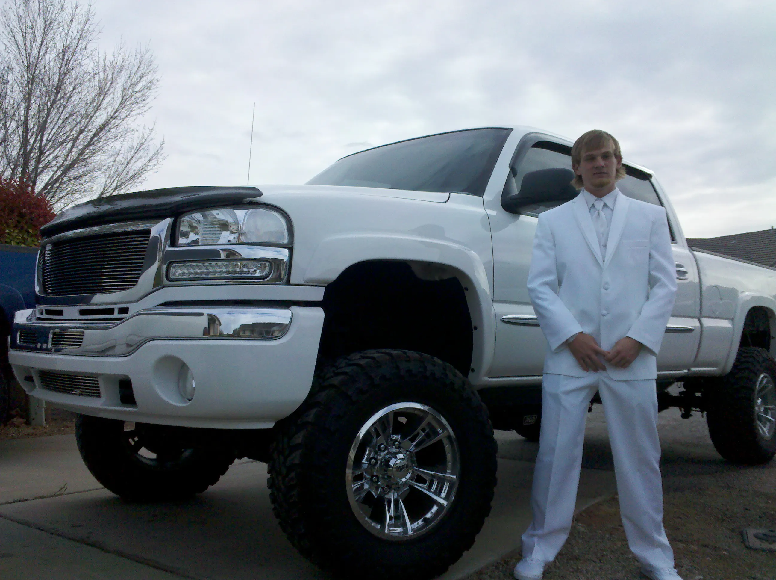 Custom white truck