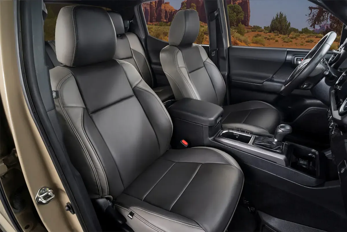 Toyota Tacoma interior with Katzkin leather