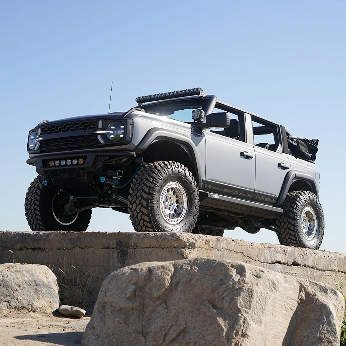 Bestop eTop open position on a Ford Bronco near Carolina Beach