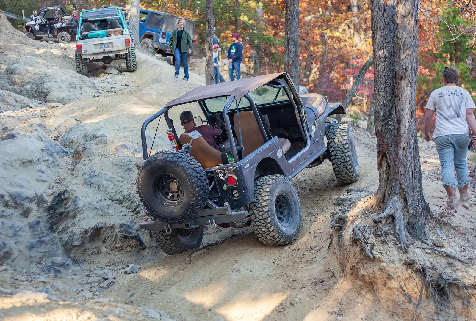 Jeep on wooded trail at Uwharrie 2021