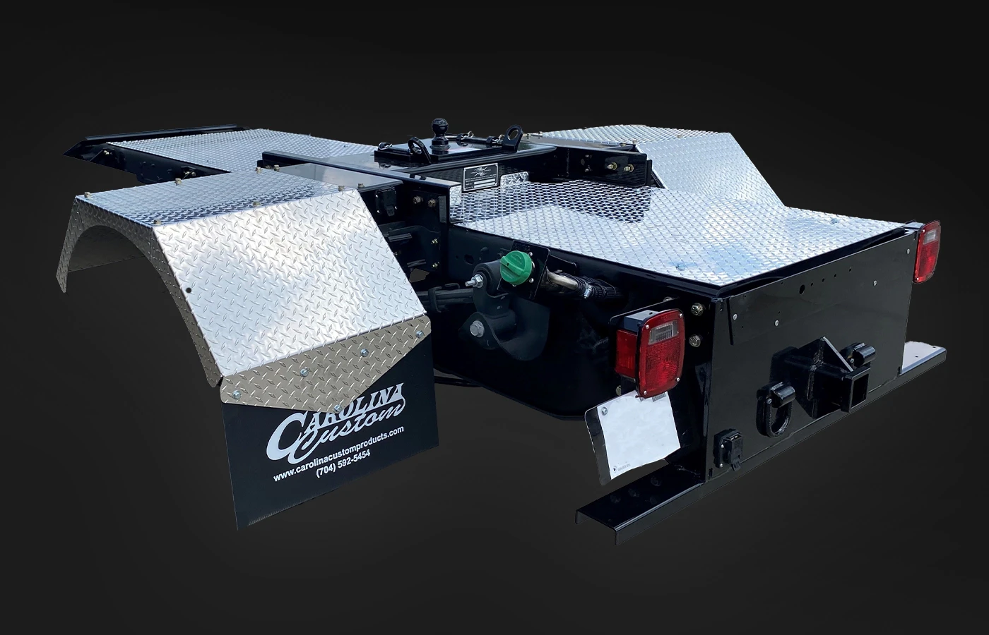 Towing bed truck designed for hotshot transport gooseneck and fifth wheel use