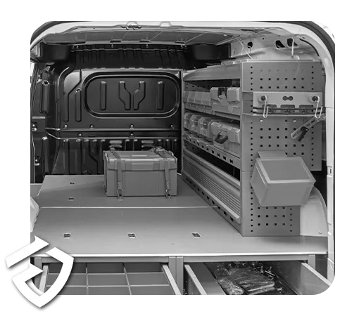 Holman van shelving and drawers