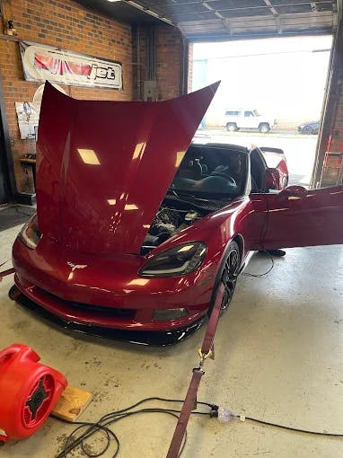Dyno graph display showing horsepower and torque curves after tuning