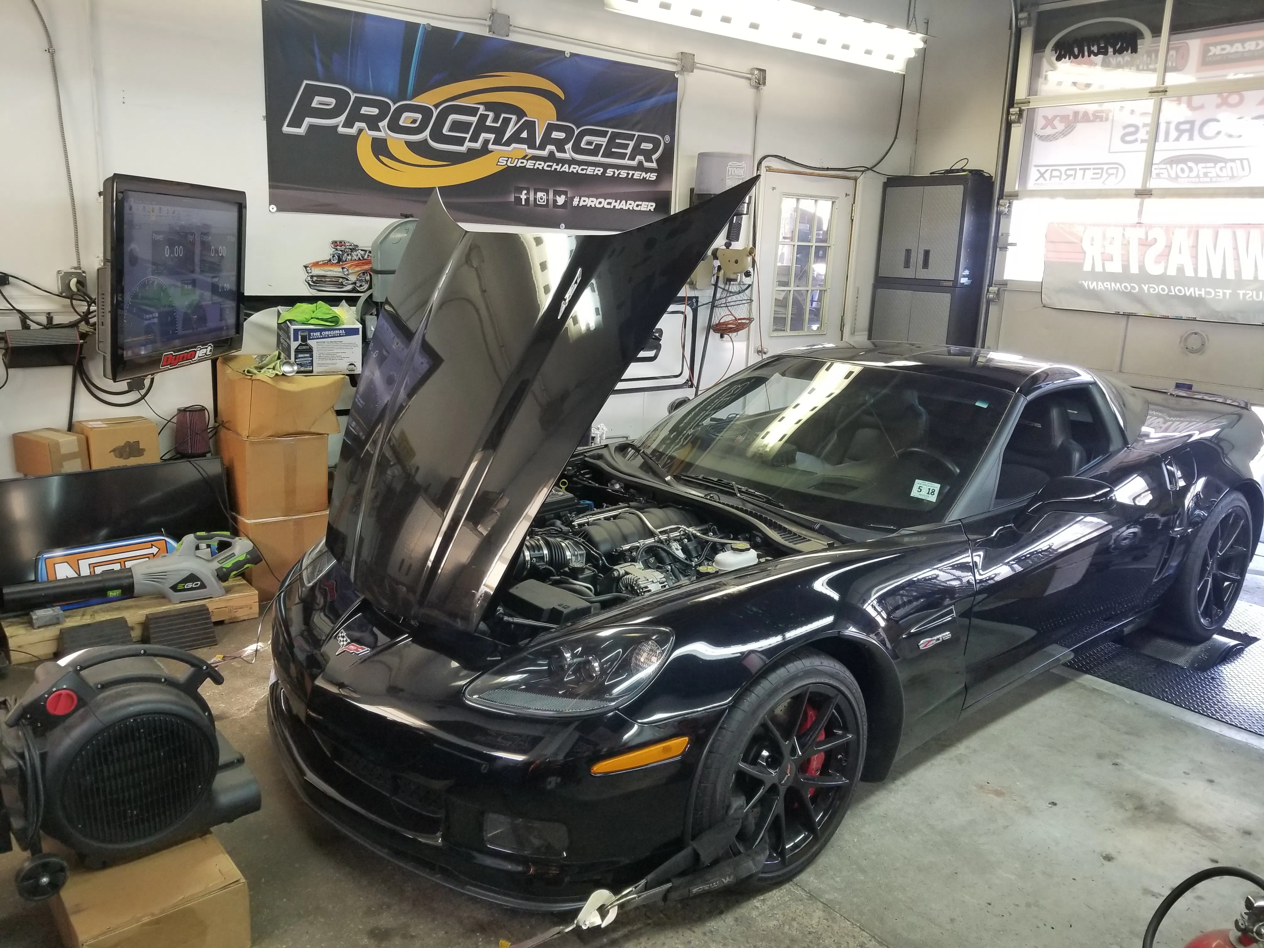 Dyno cell setup at Jerry's Speed Shop