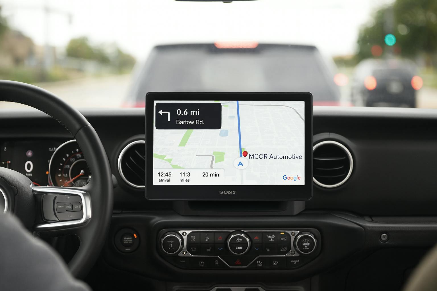 Apple CarPlay navigation and maps on center display