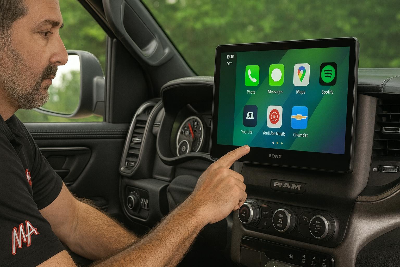 Android Auto interface with apps and directions
