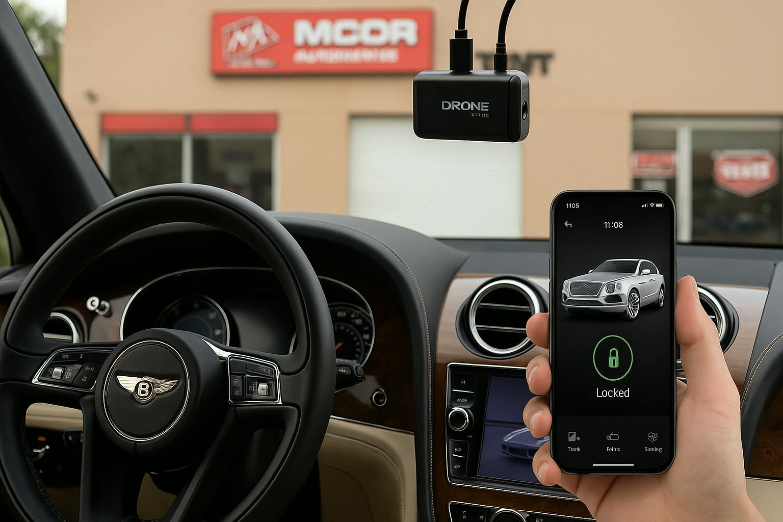 Bentley dash cam and remote monitoring app setup