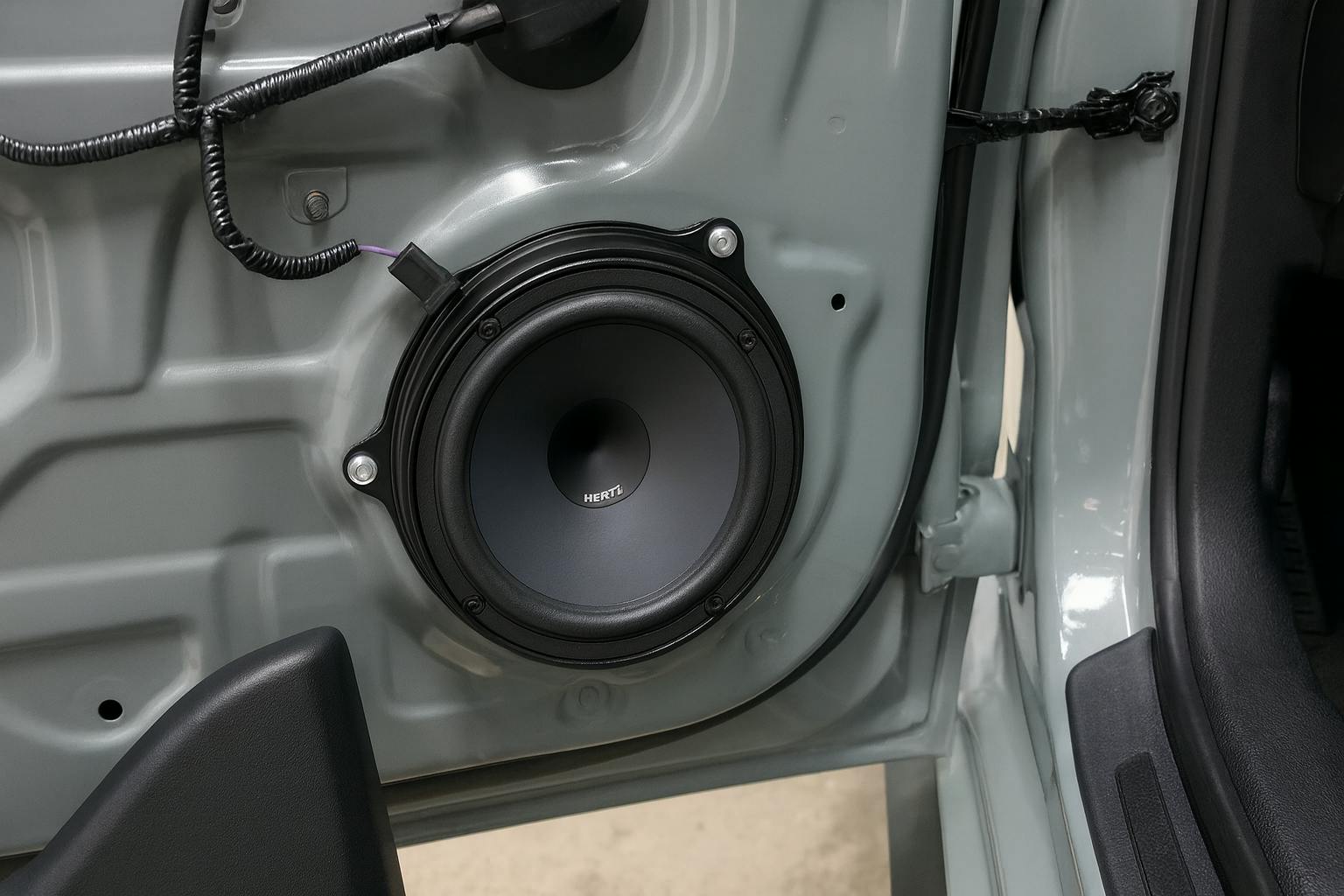 Hertz speaker upgrade installed in vehicle door