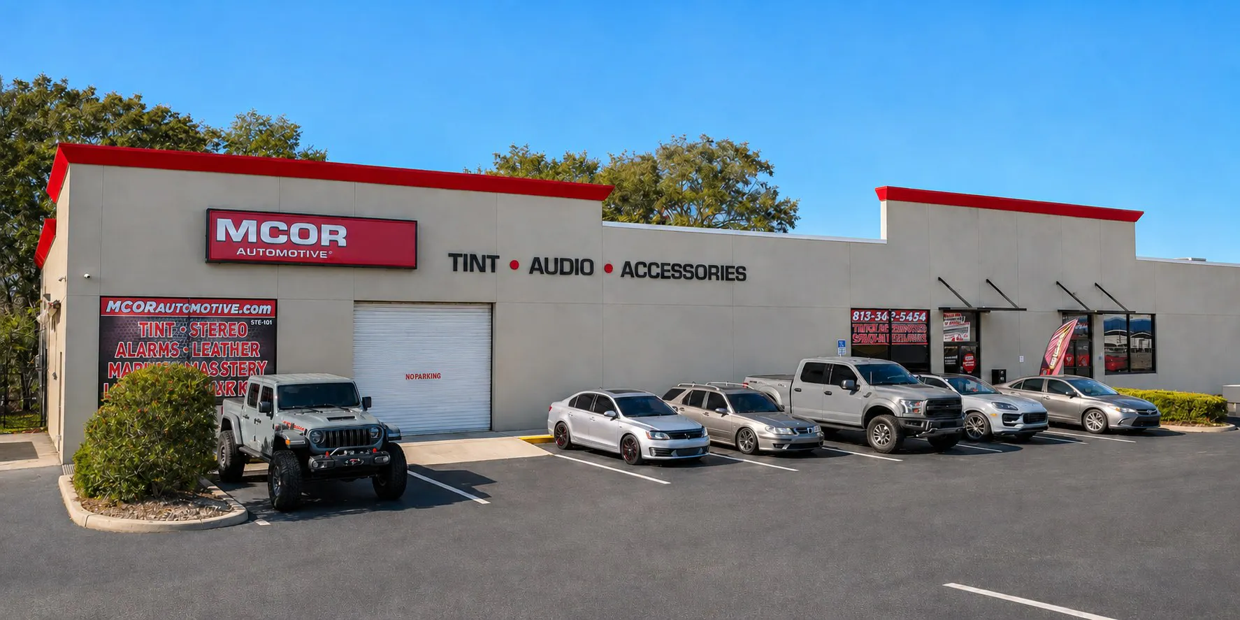 The MCOR Automotive storefront at SR 54 and US 41 in Lutz