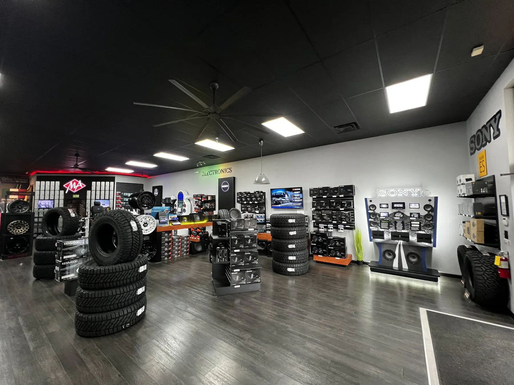 Wide view across the MCOR Automotive showroom
