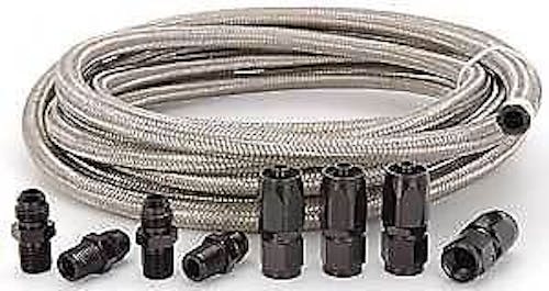 Automatic Transmission Cooler Line Kit -6AN Steel Braided Hose GM TH350 400  700R4