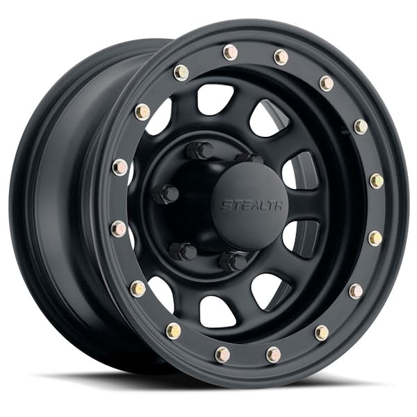 US Wheel 844-5812 Single 15x8 Daytona Simulated Beadlock Stealth Series 844 5x4.5 -19 Offset ...