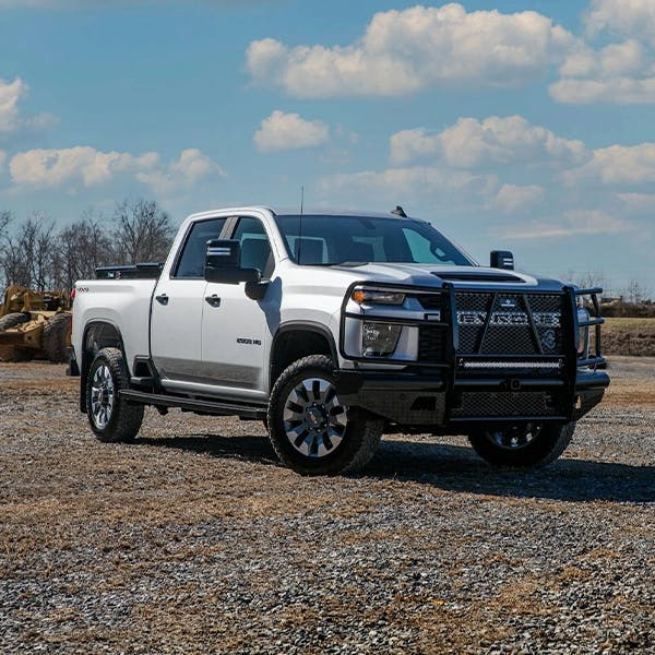 ArmourCaps stainless steel cap on a Chevy Silverado HD