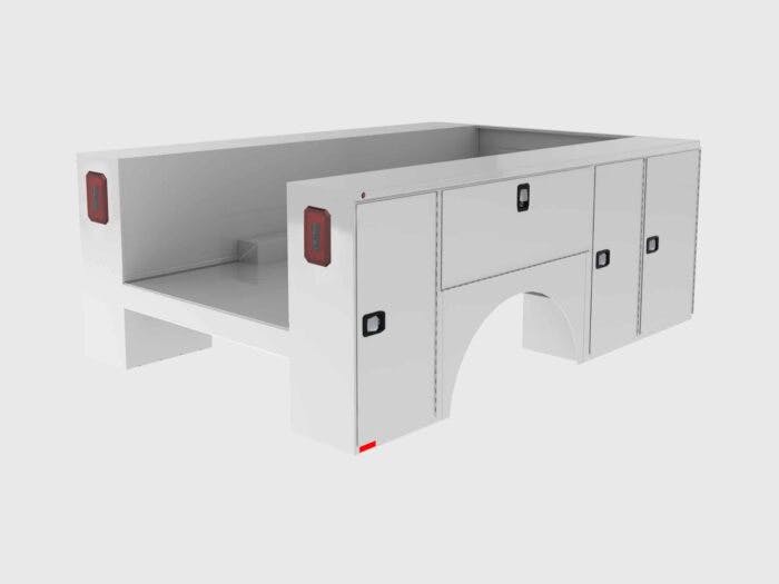 Knapheide line service body set up for electrical and telecom work